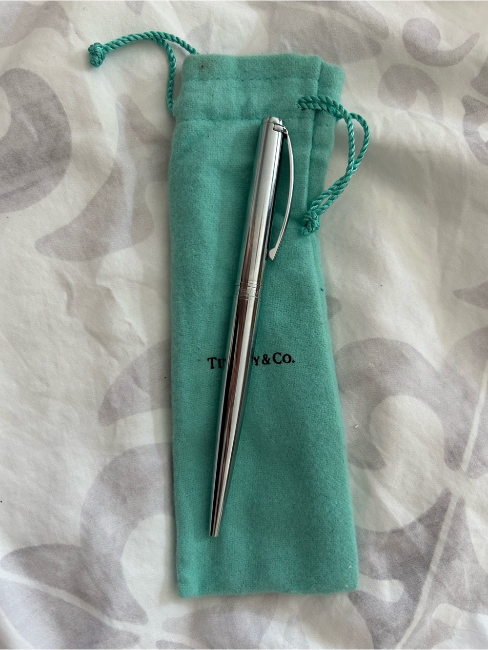 Tiffany & Co. Sterling Silver T Ballpoint Pen with Polished Finish